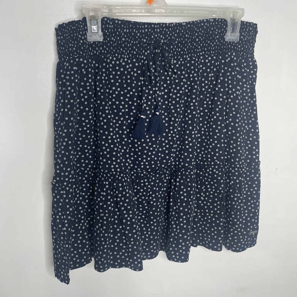 Nautica Navy and white ditzy floral skirt cotton and viscose blend NWT